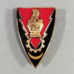 INSIGNE MILITAIRE GENIE 971 ème COMPAGNIE ELECTRO MECANICIENS FABRICATION DRAGO PARIS 1691